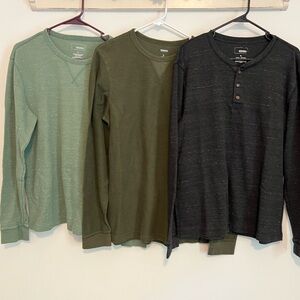 Sonoma lot of 3 men’s waffle knit long sleeves size large